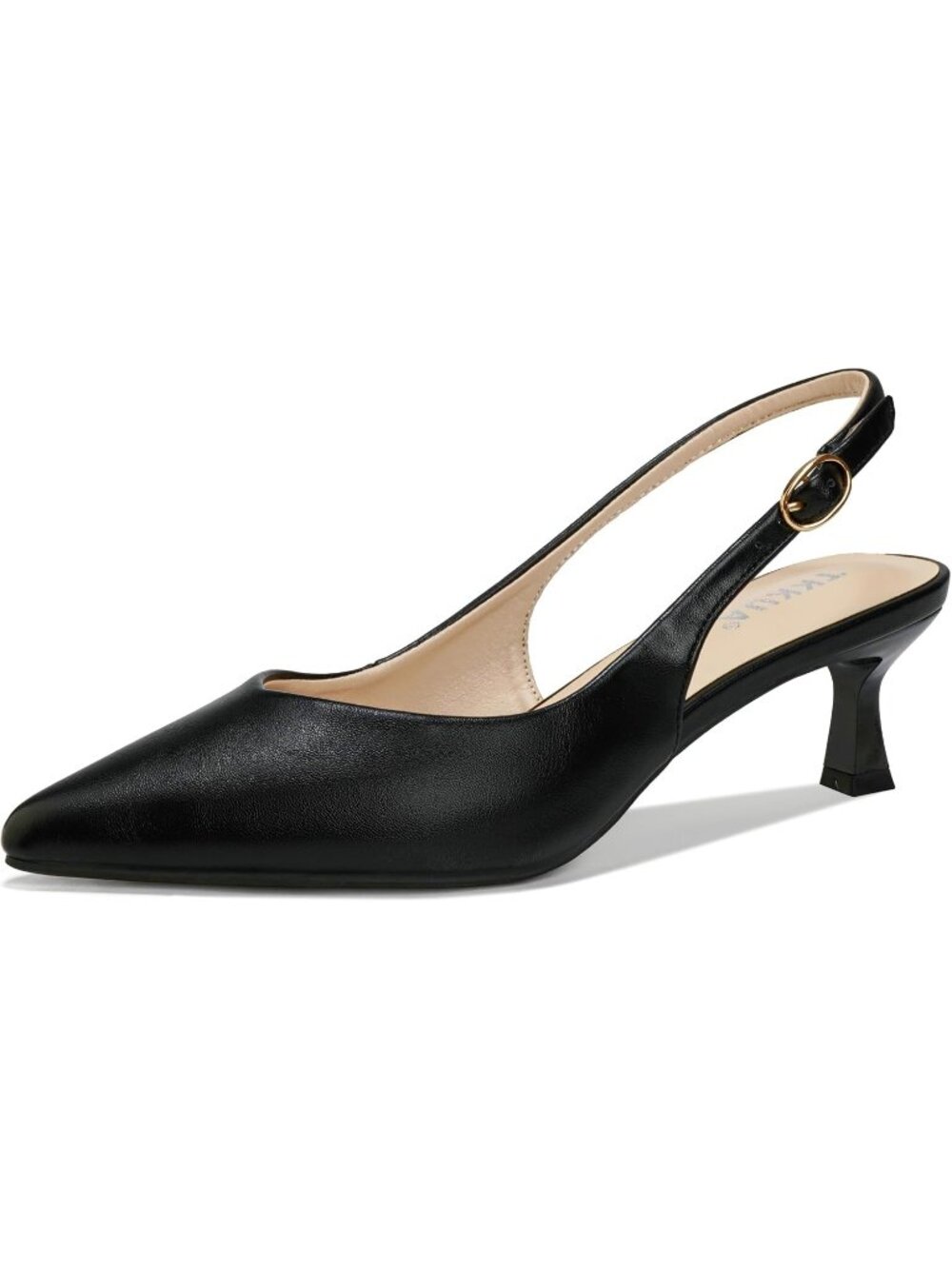 Women's Black Kitten Heels Pointed Toe Pumps 2-Inch Party Dress Heeled Sandals